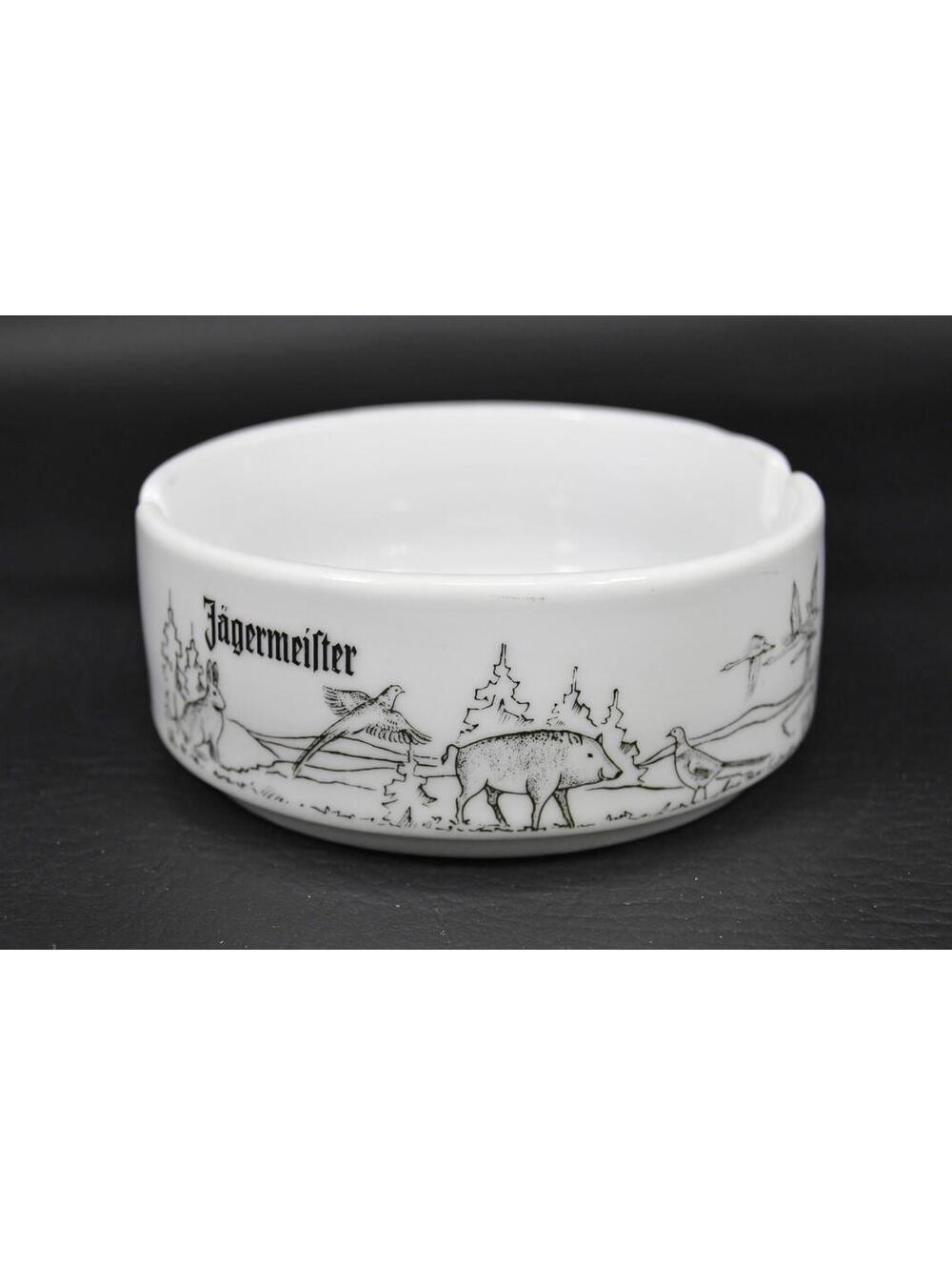 Jagermeister E & A Bockling Wildlife Ashtray Germany White Deer Rabbit Duck CHIP